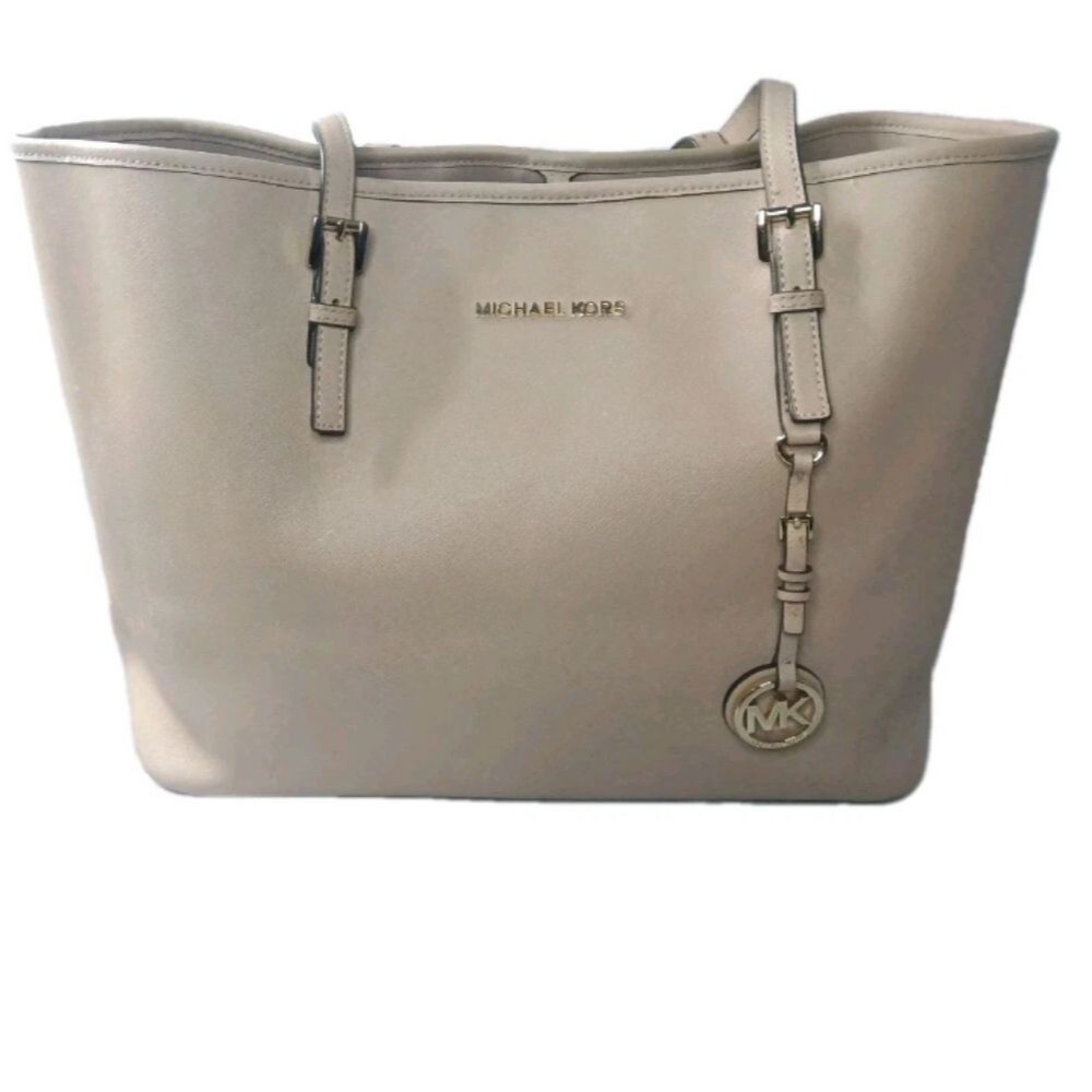 Michael Kors Tan Saffiano Leather Jet Set Large Travel Tote 38H7GTVT8L - Picture 4 of 10